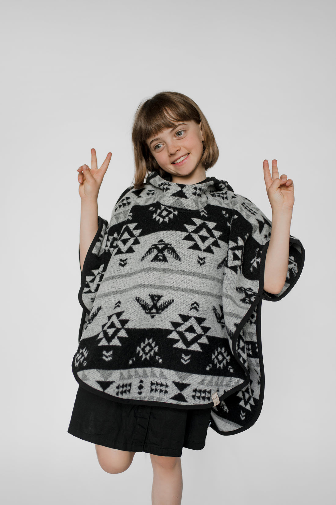 Grey Thunderbird Kid Poncho